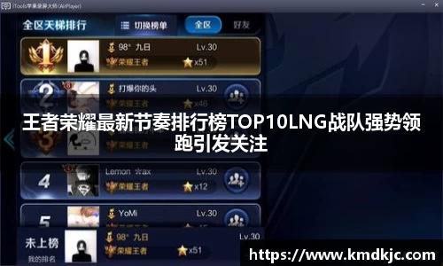王者荣耀最新节奏排行榜TOP10LNG战队强势领跑引发关注