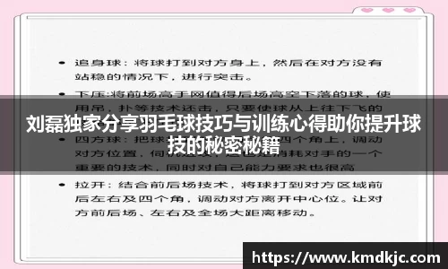 刘磊独家分享羽毛球技巧与训练心得助你提升球技的秘密秘籍